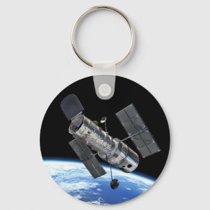 Hubble Space Telescope In Earth Orbit NASA Photo Keychain