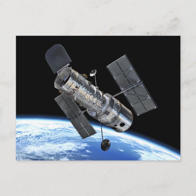 Hubble Space Telescope In Earth Orbit NASA Photo Postcard (Front)
