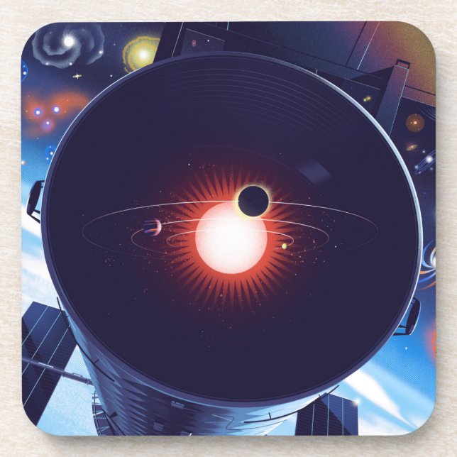 Hubble Space Telescope Poster. Beverage Coaster (Front)