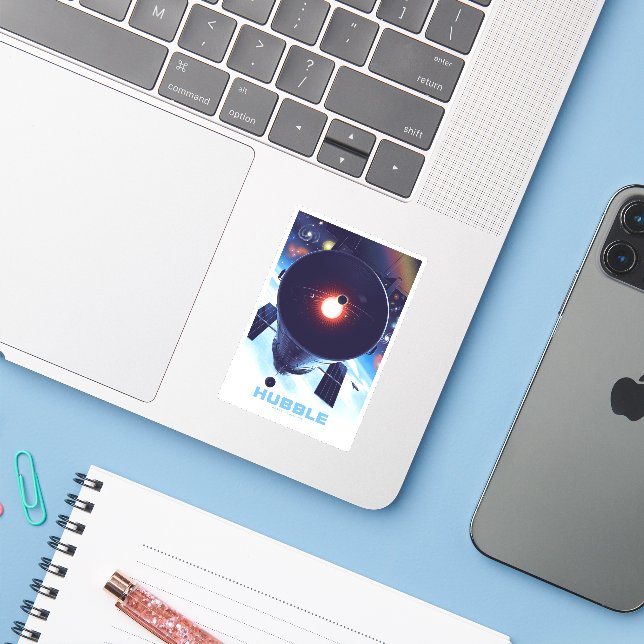 Hubble Space Telescope Poster. Sticker (Laptop w/ iPhone)