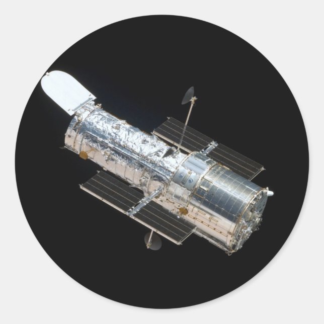 Hubble telescope classic round sticker (Front)