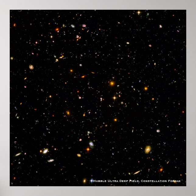 Hubble Telescope Ultra Deep Field Galaxies Photo Poster (Front)