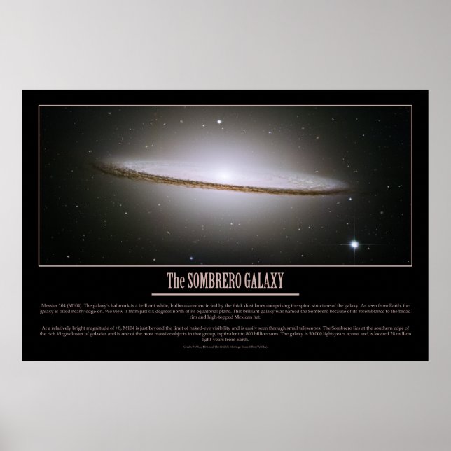 HUBBLE - The SOMBRERO GALAXY Poster (Front)