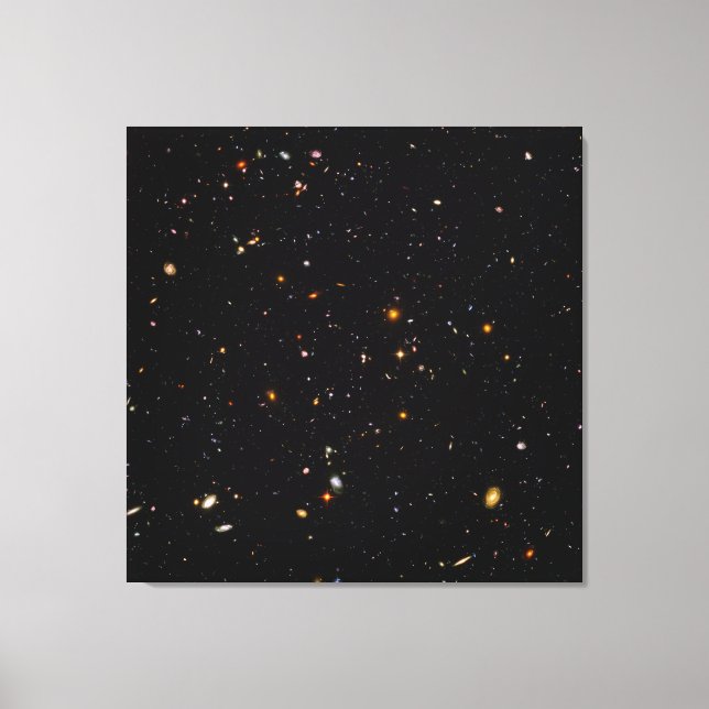 Hubble Ultra Deep Field View of 10,000 Galaxies Canvas Print (Front)