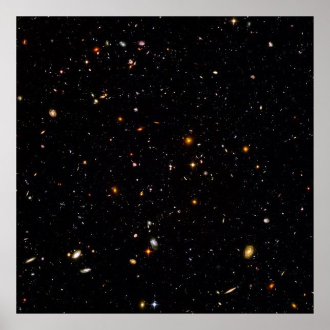 Hubble Ultra Deep Field View of 10,000 Galaxies Poster (Front)