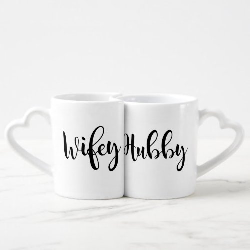 Hubby and Wifey Coffee Mug Set Wedding Gift