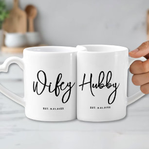 Hubby And Wifey Couple Coffee Mug Set