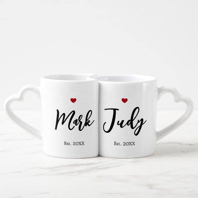 Hubby and Wifey Custom Couple Mug Wedding (Back Nesting)