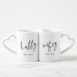 Hubby and Wifey Cute Couple Mug Set<br><div class="desc">This adorable mug set is perfect gift for weddings,  bridal showers,  Valentine’s Day,  or wedding anniversaries. Designed by © berryberrysweet . Visit our website at www.berryberrysweet.com for modern,  stylish gifts and stationery designs!</div>