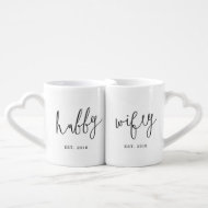 Hubby and Wifey Cute Couple Mug Set