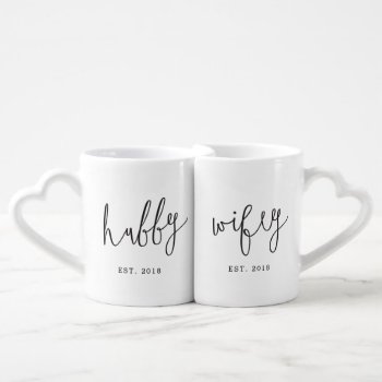 Hubby And Wifey Cute Couple Mug Set by berryberrysweet at Zazzle