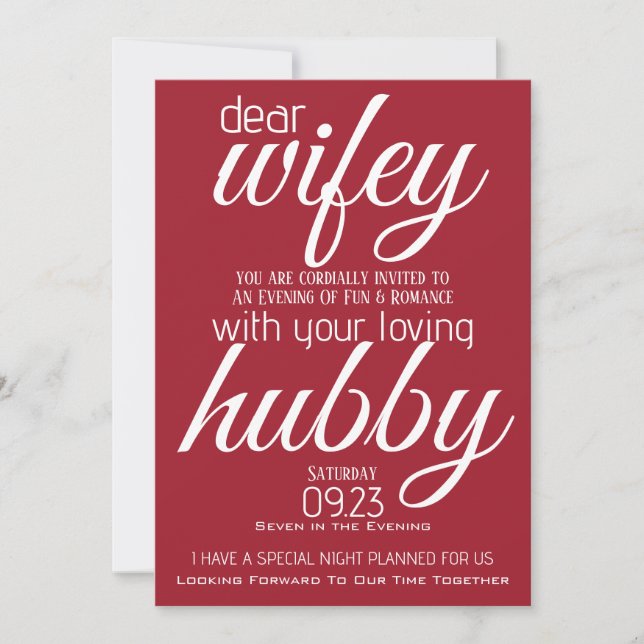 Hubby Asks Wifey Out Invitation (Front)