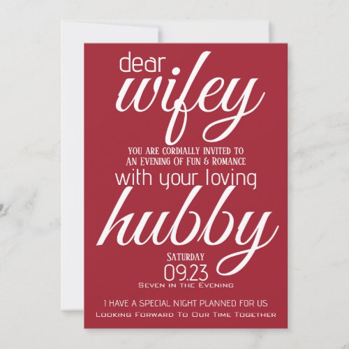 Hubby Asks Wifey Out Invitation