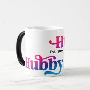 Hubby Couple Wedding Anniversary Custom Colorful Color Morph Mug