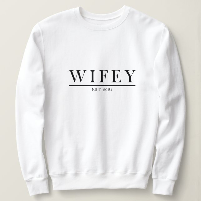 Hubby crewneck Sweatshirt for newly married couple (Design Front)