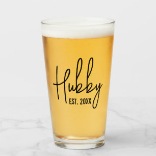 Hubby custom established year beer glass gift