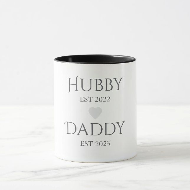 Hubby Est. XXXX, Daddy Est. XXXX - Father's Day  Mug (Center)
