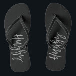 Hubby Flip Flops with Silver Foil Typography<br><div class="desc">Hubby Flip Flops with Gold Silver Typography</div>