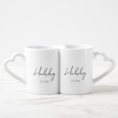 Hubby Gay Wedding Personalized Established Year Coffee Mug Set (Front Nesting)