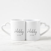 Hubby Gay Wedding Personalized Established Year Coffee Mug Set (Back Nesting)