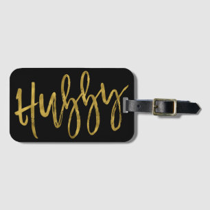 Hubby Gold Foil Luggage Bag Tag