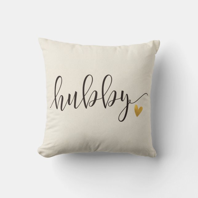 Hubby,Hubby and Wifey Wedding Gift Throw Pillow (Front)