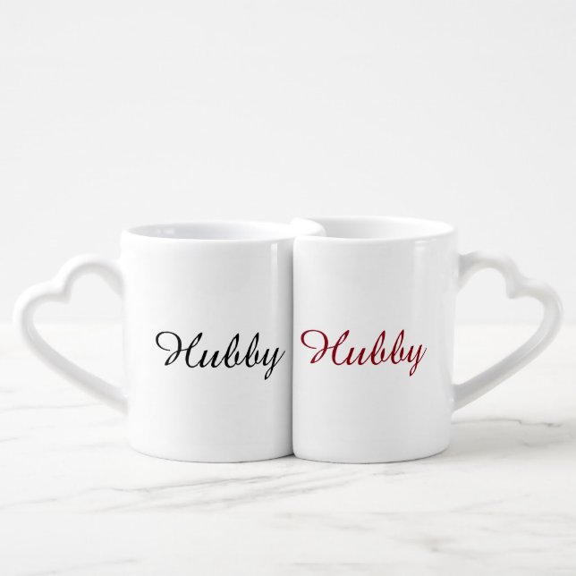 Hubby Hubby Two Grooms Coffee Mug Set (Front Nesting)