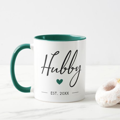 Hubby Modern Typography Husband Anniversary Mug