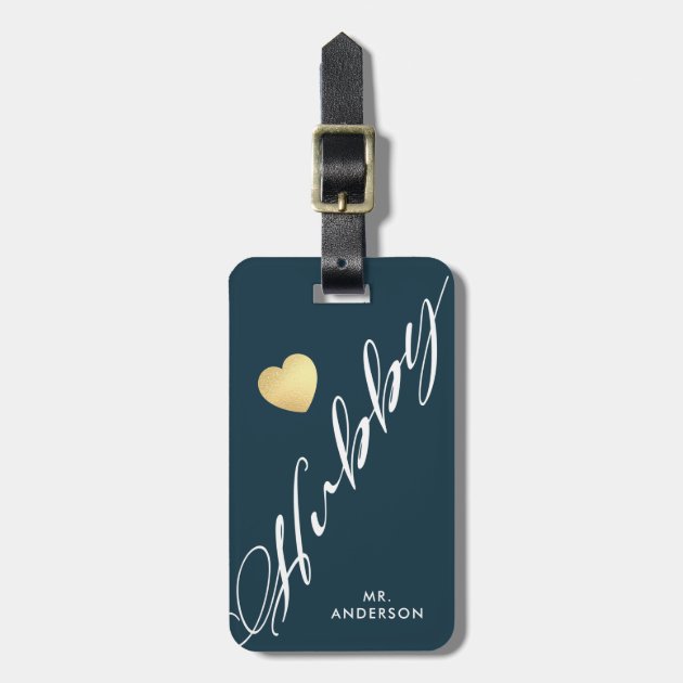 Hubby Personalized Honeymoon Groom Luggage Tag Zazzle