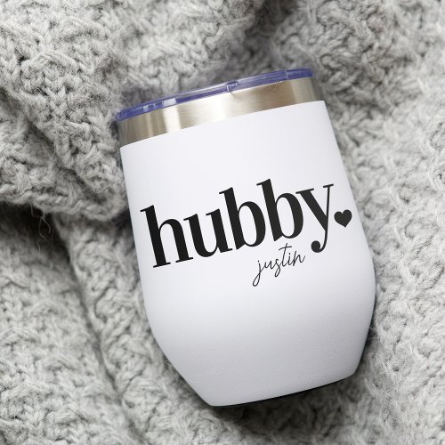 HUBBY  Personalized Name Newlyweds Thermal Wine Tumbler