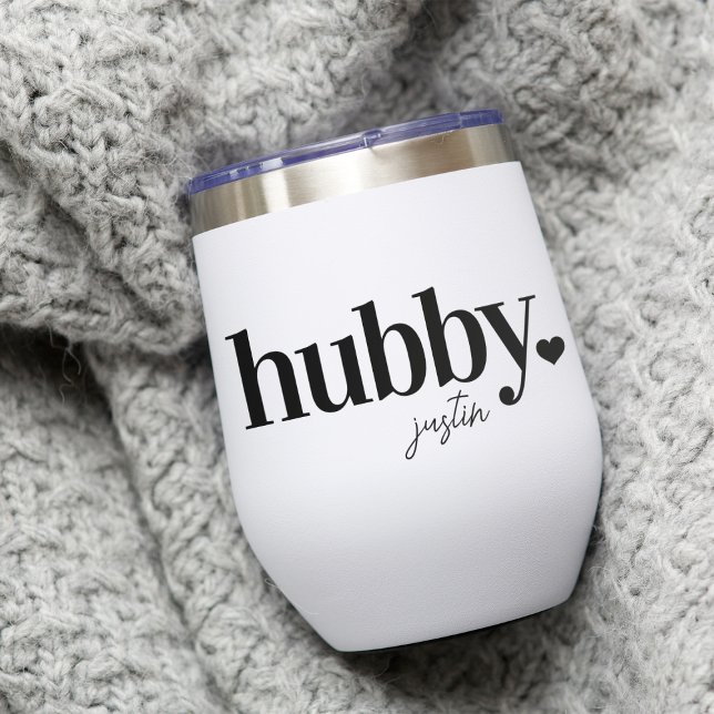 HUBBY | Personalized Name Newlyweds Thermal Wine Tumbler (Creator Uploaded)
