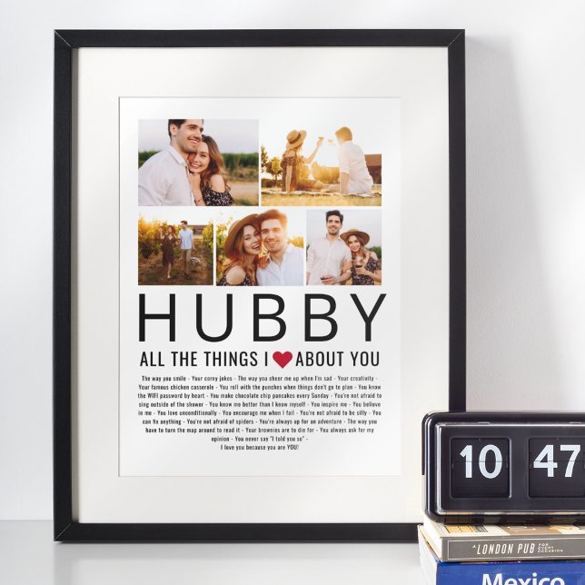 Hubby Photo Collage Things We Love About You List Poster (Creator Uploaded)
