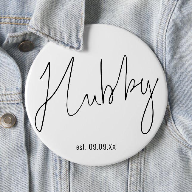 Hubby Script Date Pre Wedding Gift Box Item  Button (In Situ)