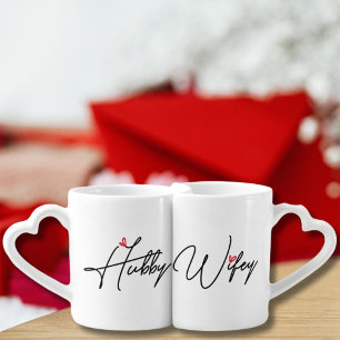 Hubby & Wifey Couples Coffee Mug Set