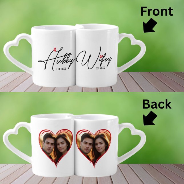 Hubby & Wifey Couples Personalized Coffee Mug Set (Creator Uploaded)