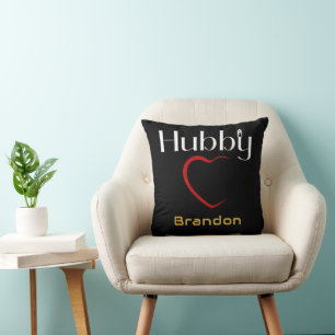 Hubby Wifey Wedding Anniversary Gift Throw Pillow