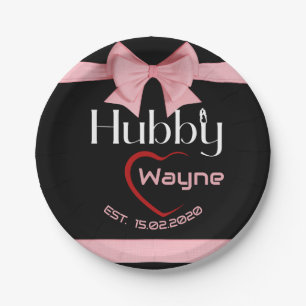 Hubby Wifey Wedding Anniversary party Paper Plates