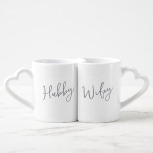 Hubby Wifey Wedding Petal Press Co Elegant Coffee  Mug Set