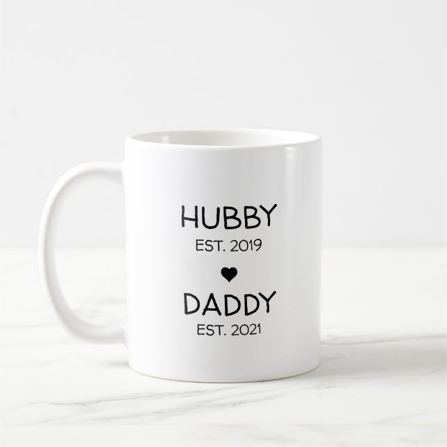 HubbyDaddy Pregnancy Announcement Baby Reveal Coffee Mug (Left)