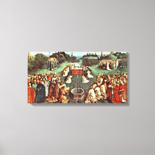 Hubert van Eyck _ Worship of The Mystical Lamb Canvas Print