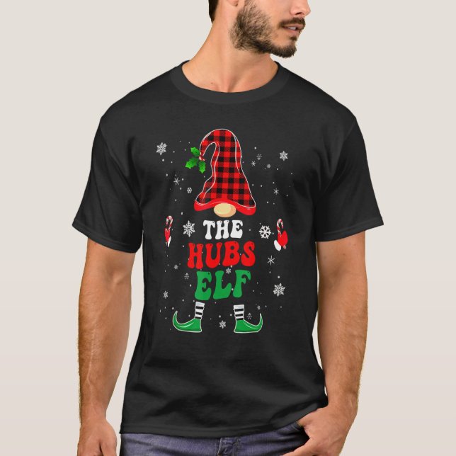 Hubs Elf Family Matching Christmas Pajama  Red Pla T-Shirt (Front)