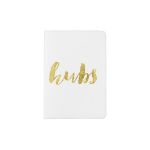 Hubs Gold Script Passport Holder