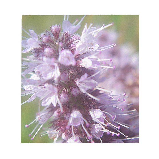 Hübsche lila Wildblüten Notepad (Front)