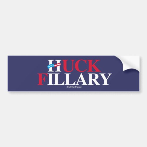 Huck Fillary _ Anti_Hillary _ white _png Bumper Sticker