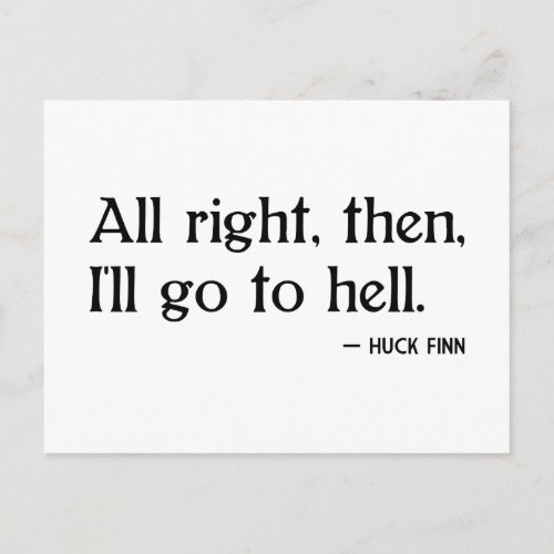 Huck Finn on Hell Postcard