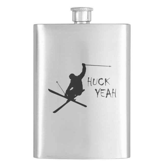 Huck Yeah (Skiing) Flask (Front)