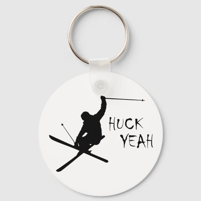 Huck Yeah (Skiing) Keychain (Front)