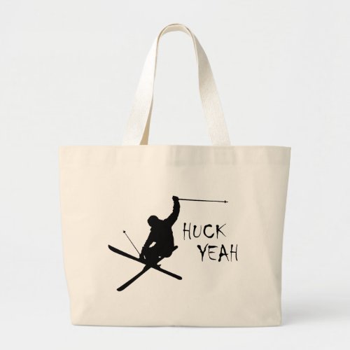 Huck Yeah Skiing Large Tote Bag