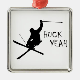 Huck Yeah (Skiing) Metal Ornament