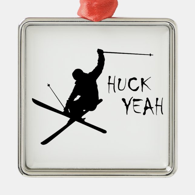 Huck Yeah (Skiing) Metal Ornament (Front)